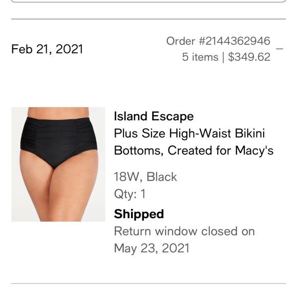 Ruched Black Swim Bottom - Picture 3 of 4